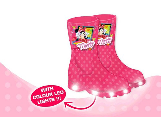 Rain boots Minnie Mouse with led lights