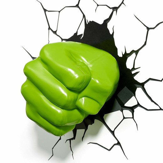 Lámpara de pared Marvel puño de Hulk