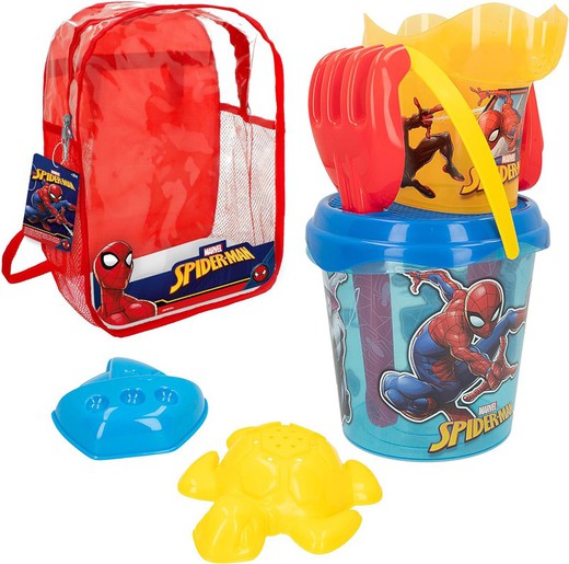 Marvel Spiderman Set cubo de playa con mochila