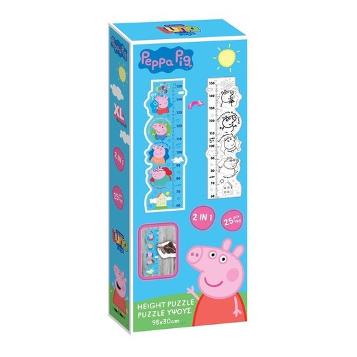 Puzzle de mesure de la taille Peppa Pig 25 pièces 95 x 30 cm