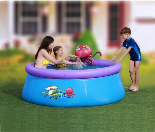 Piscine gonflable Poulpe avec spray