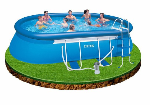Intex Oval Frame Pool 549 x 305 x 107 cm complete kit