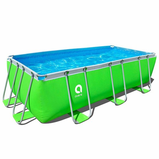 Steel Frame Pool Rectangular with cartridge filter pump and ladder 13´ x 6.5´x 39”