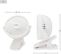 AKTIVE 61590 Petit ventilateur silencieux avec clip
