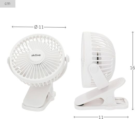 AKTIVE 61590 Petit ventilateur silencieux avec clip