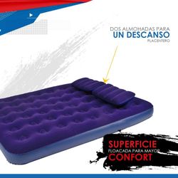 Avenli aufblasbares Luftbet Campingmatratze Set 203 x 152 x 22 cm, inklusive 2 Kissen und Luftpumpe