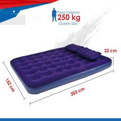 Avenli aufblasbares Luftbet Campingmatratze Set 203 x 152 x 22 cm, inklusive 2 Kissen und Luftpumpe