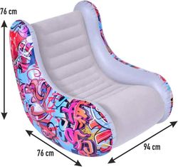 Avenli Aufblasbarer Sessel mit Graffiti-Design, 94 cm x 76 cm x 76 cm