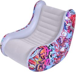 Avenli Aufblasbarer Sessel mit Graffiti-Design, 94 cm x 76 cm x 76 cm