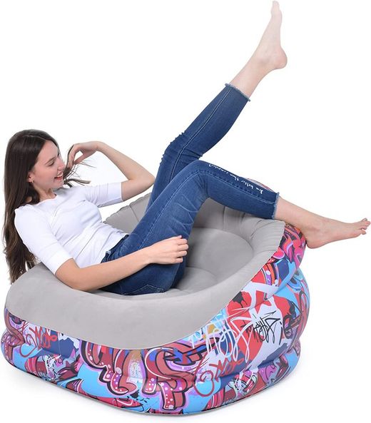 Avenli aufblasbarer Graffiti-Sessel 105 cm x 98 cm x 65 cm