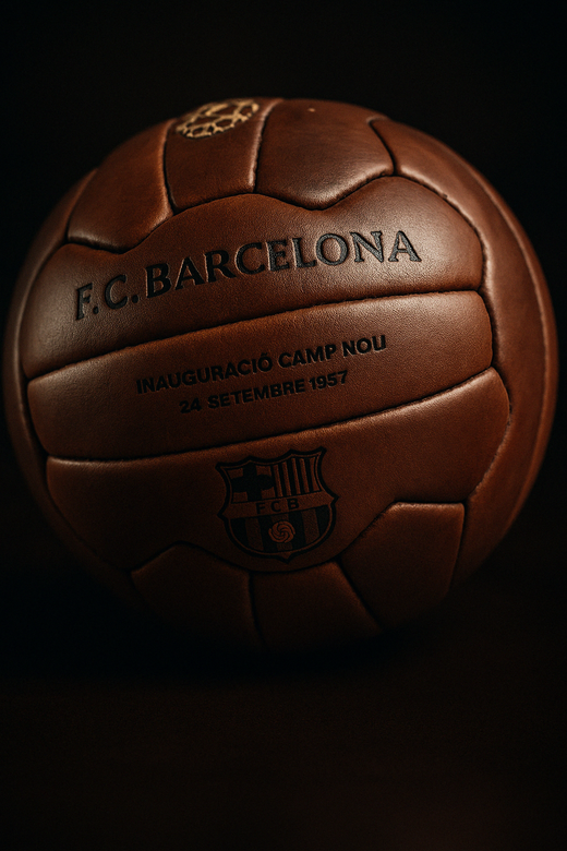 Ballon FC Barcelone rétro historique en cuir