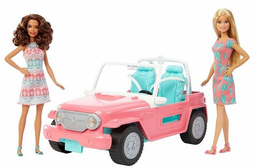 Mattel Barbie Coche Jeep con 2 muñecas