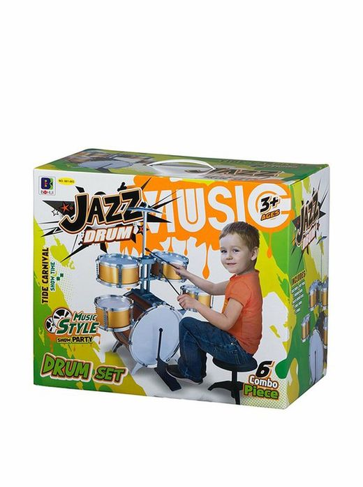 Batería musical para niños con banqueta