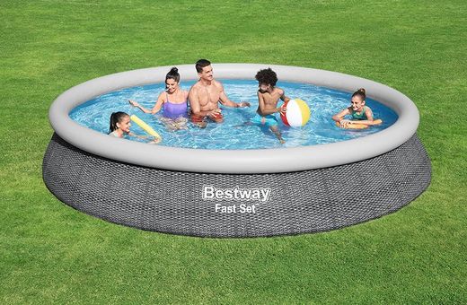 Bestway Piscina Hinchable Redonda Fast Set 4,57 m x 84 cm