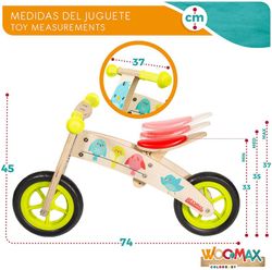 Woomax Holz-Laufrad mit kleinen Vögeln, 10 Zoll