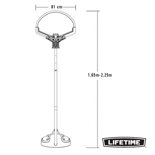Lifetime Basketballkorb, höhenverstellbar 168 cm-229 cm