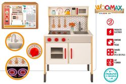 Woomax Holzspielküche mit Sound und Licht, 94,5 cm x 59,5 cm x 30 cm