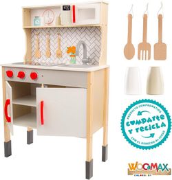 Woomax Holzspielküche mit Sound und Licht, 94,5 cm x 59,5 cm x 30 cm