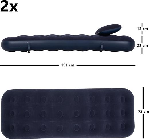 Avenli Matelas gonflable camping double 191 cm x 73 cm x 22 cm