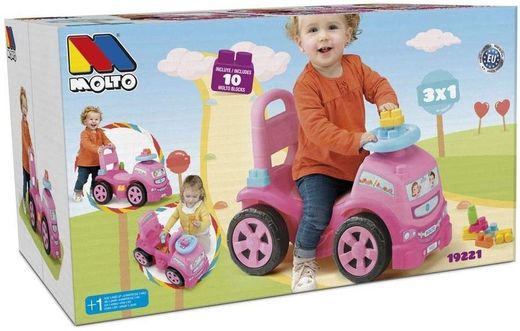 Trotteur 3 en 1 + Jeu de blocs ROSE