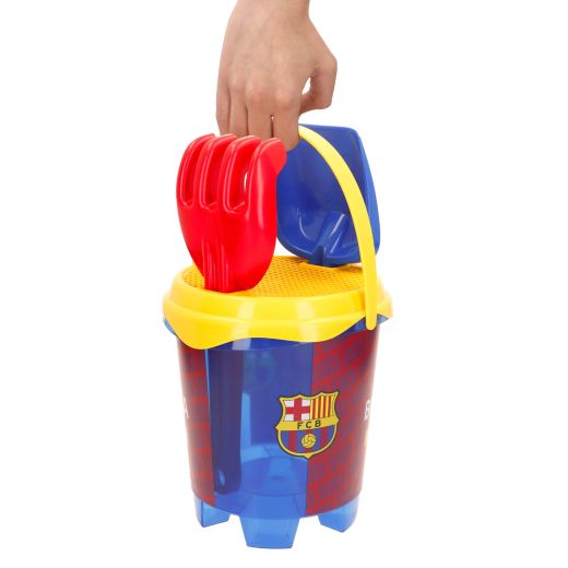 FC Barcelona Strandset mit Sandburg, Spielzeug und Ball