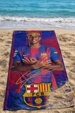 FC Barcelone Lamine Yamal Serviette de plage en microfibre 140 x 70 cm