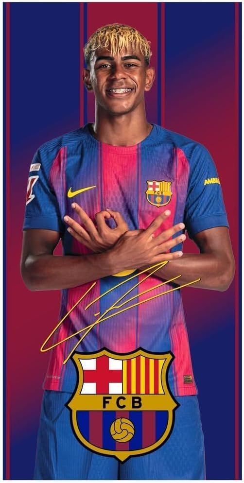 FC Barcelone Lamine Yamal Serviette de plage en microfibre 140 x 70 cm