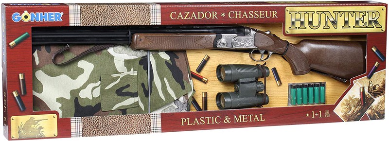 Gonher - Coffret panoplie de chasseur - Carabine, cartouches, jumelles et  autres accessoires