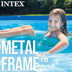 Intex 28274NP Rechteckiger kleiner Rahmenpool zum Aufstellen (450 x 220 x 84 cm) mit Filterpumpe
