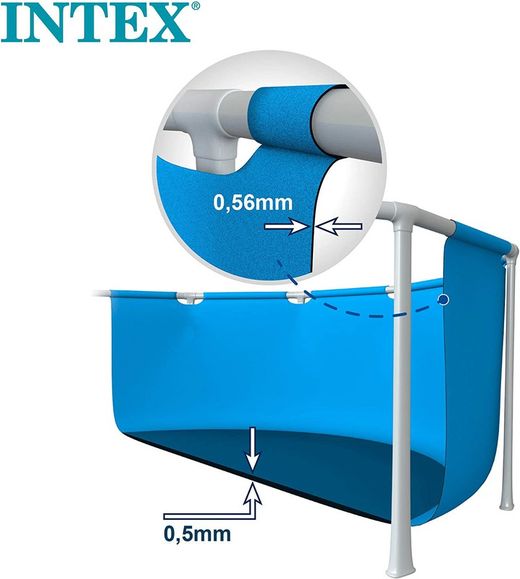 Intex 28274NP Rechteckiger kleiner Rahmenpool zum Aufstellen (450 x 220 x 84 cm) mit Filterpumpe