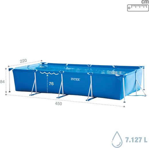 Intex 28274NP Piscine Metal Frame 4,50 x 2,20 x 0,84 m Avec épurateur