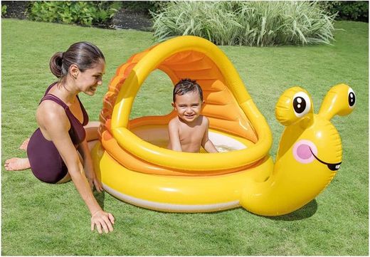 Intex 57124 Piscina hinchable infantil con toldo Caracol 145 x 102 x 74 cm