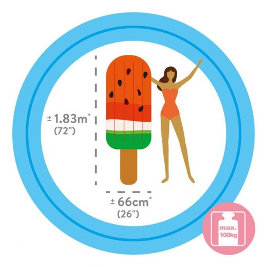 Intex 58751 Aufblasbare Wassermelonen-Eiscreme-Matratze 1,91 m x 76 cm