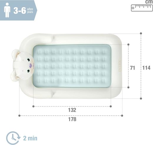 Intex 66814 Aufblasbare Kleinkindmatratze – Teddybär-Design