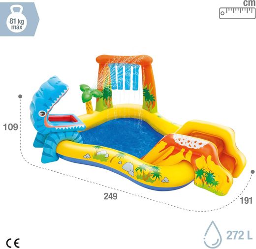 Intex 57444 Aufblasbares Dinosaurier-Spielcenter (249 x 191 x 109 cm)