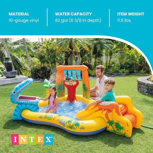 Intex 57444 Aufblasbares Dinosaurier-Spielcenter (249 x 191 x 109 cm)