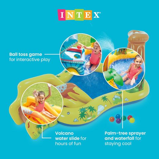 Intex 57444 Aufblasbares Dinosaurier-Spielcenter (249 x 191 x 109 cm)