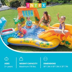 Intex 57444 Aufblasbares Dinosaurier-Spielcenter (249 x 191 x 109 cm)