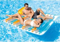 Intex Colchón doble hinchable con doble almohada 198 cm x 160 cm