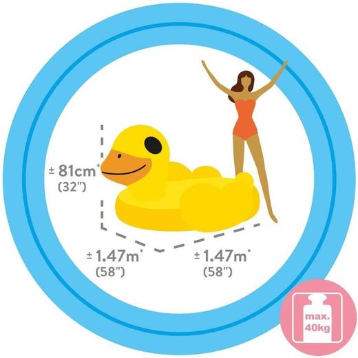 Intex 57556 Bouée Canard Jaune A Chevaucher