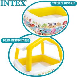 Intex 57470 Piscine gonflable pour enfants avec Pare-soleil 157 x 157 x 122
