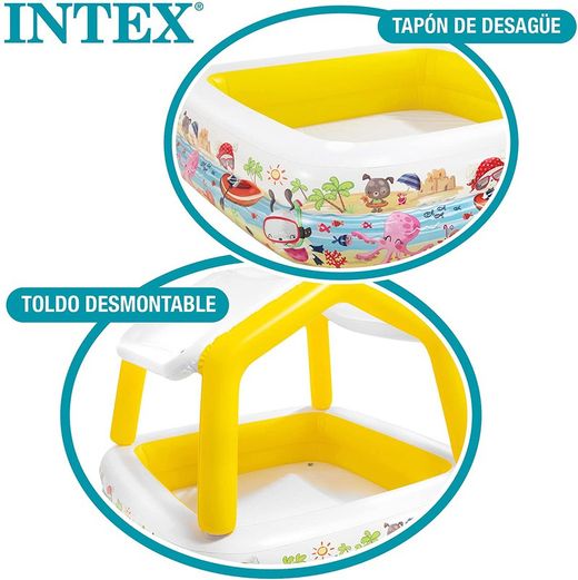 Intex 57470 Piscine gonflable pour enfants avec Pare-soleil 157 x 157 x 122