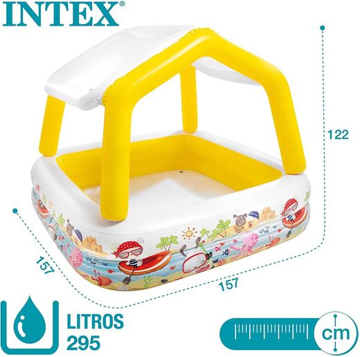 Intex 57470 Piscine gonflable pour enfants avec Pare-soleil 157 x 157 x 122