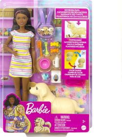 Mattel Barbie morena Perritos recién nacidos