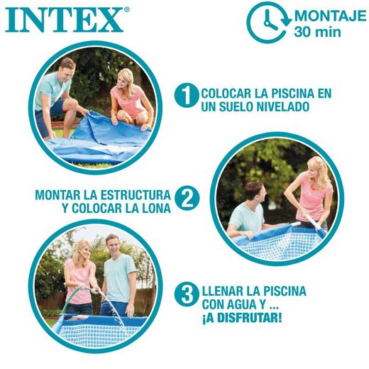 Intex 28272 Piscina Rectangular Small Frame familiar 3.00m x 2.00 m x 0.75 m