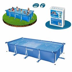 Intex Rechteckiger Familienpool mit kleinem Rahmen, 4,50 m