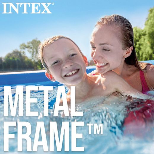Intex Rechteckiger Familienpool mit kleinem Rahmen, 4,50 m