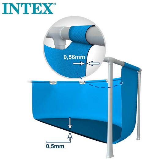 Intex Rechteckiger Familienpool mit kleinem Rahmen, 4,50 m