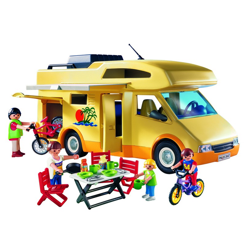PLAYMOBIL (2801) VEHICLES - All Equipped Caravan 3236 Complete Yellow