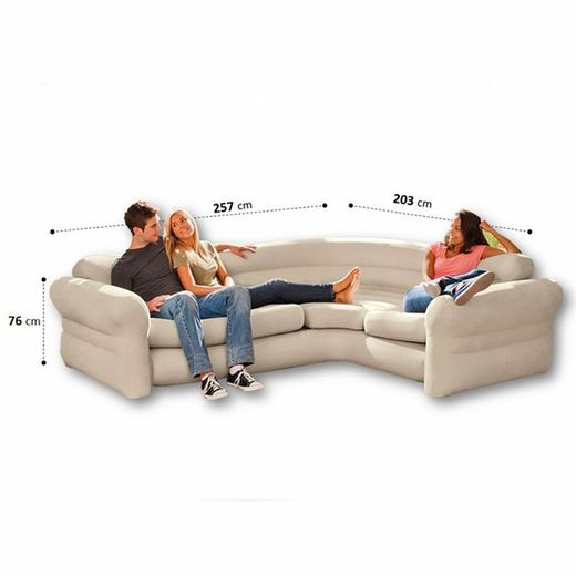 Intex Canapé d'angle Gonflable 2,57 m x 2,03 m x 76 cm